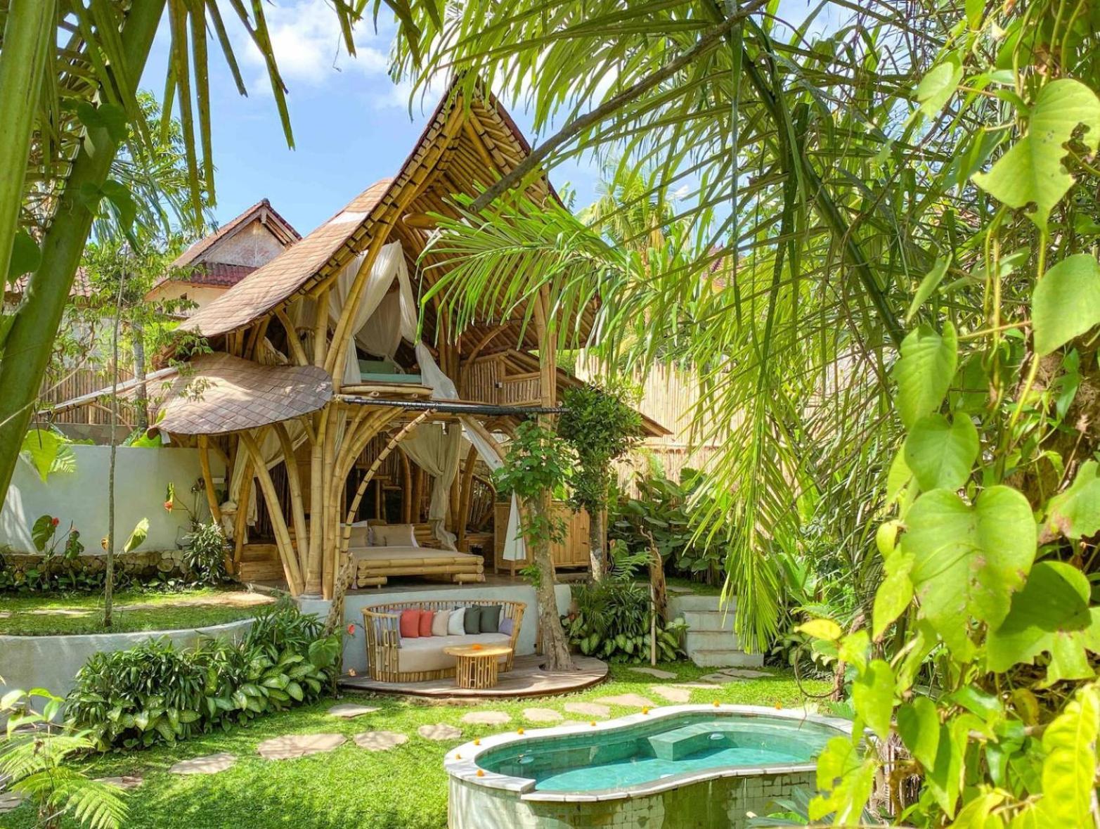 Wahem Eco Bamboo - Magical Bamboo House Ubud Bali Villa Habitación foto